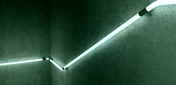 A glowing modern handrail