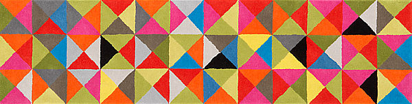 A kaleidoscopic modern rug