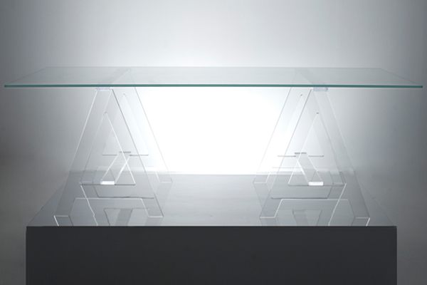 A-modern-acrylic-desk-with-sawhorse-legs