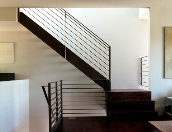 A modern metal handrail