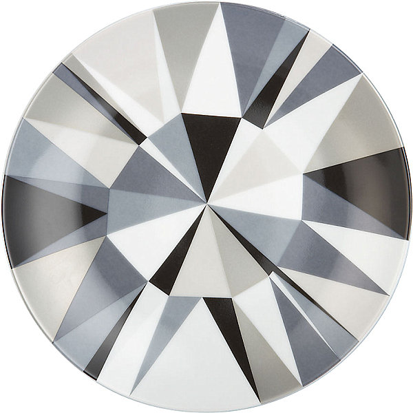 A modern plate with a diamond design