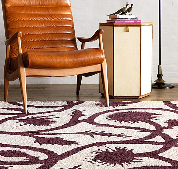 A modern rug with an organic pattern
