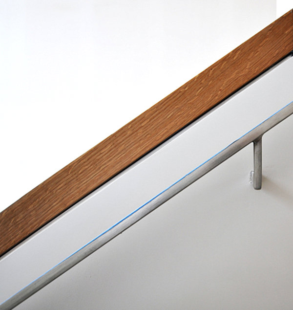 A modern stainless steel handrail