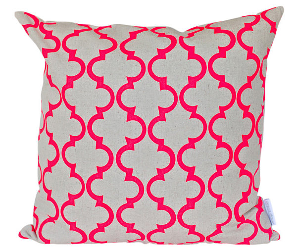 A neon geometric pillow