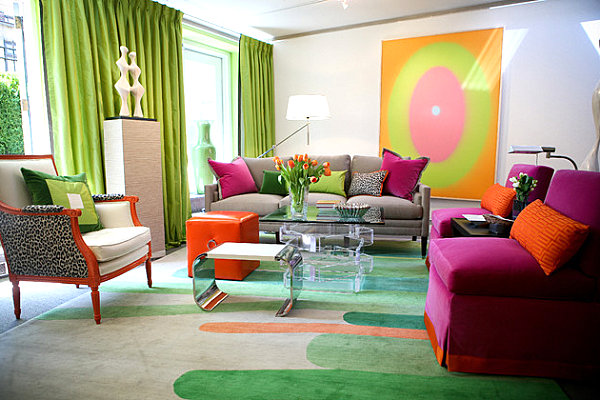 A neon living room