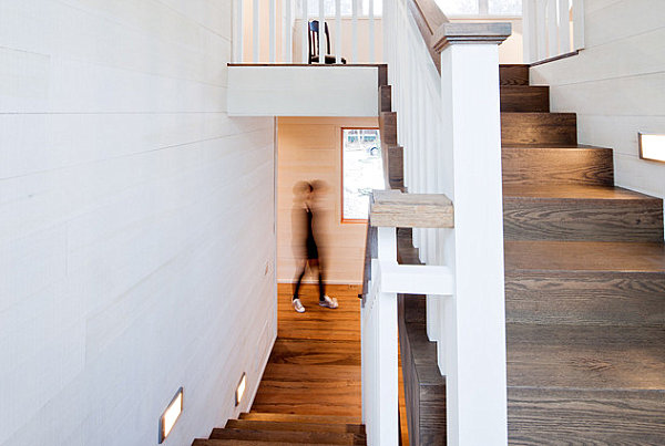 A rustic modern staircase