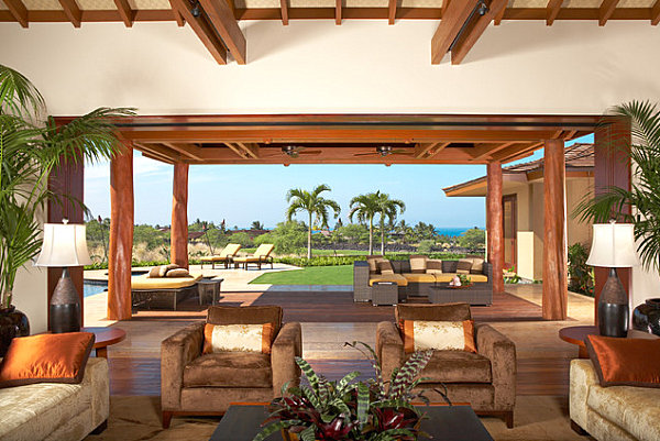 A tropical living room