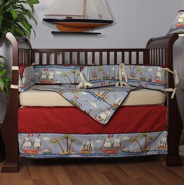 Ahoy Crib Bedding by Hoohobbers perfect for the little mischievous pirate at home!