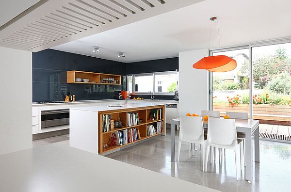 All white kitchen with simple, clean lines and little ornamentation