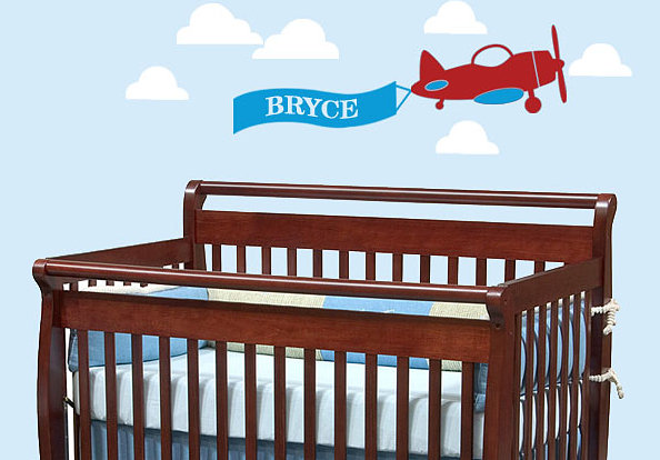 An airplane personalized wall decal