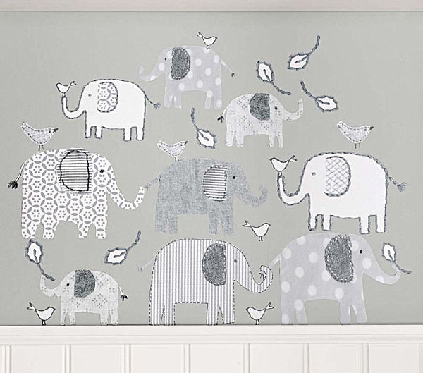 An elephant nursery wall decal