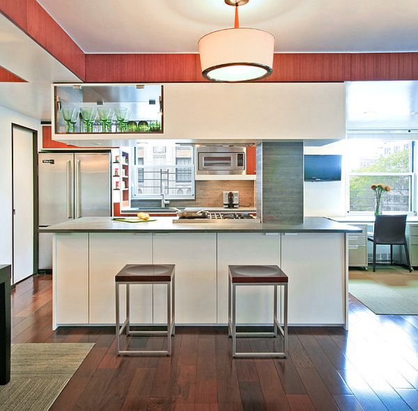 Bamboo floor tile in the kitchen