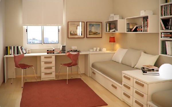Bedroom design idea with integrated teen workspace