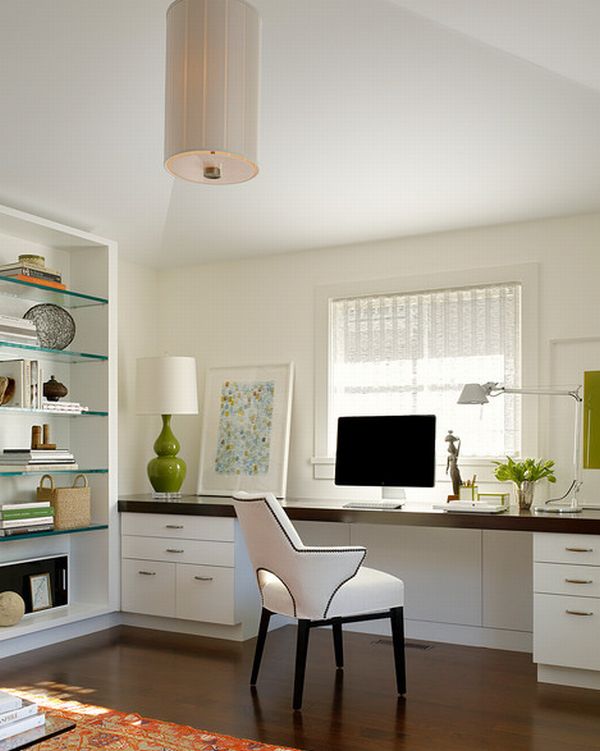 Black and White Home Office Space with stylish furnishings