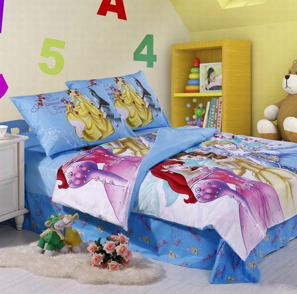 Blue Disney princesses bedding