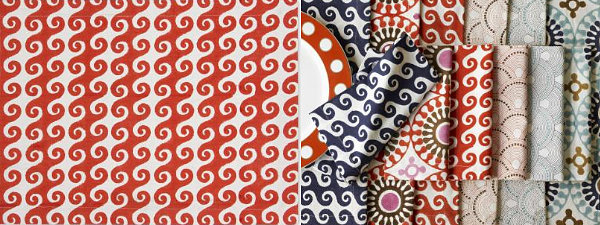 Colorful patterned table linens