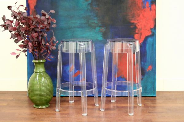 Contemporary-acrylic-barstools-with-a-round-seat