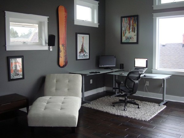 Ergonomic and beautiful work station in cool gray