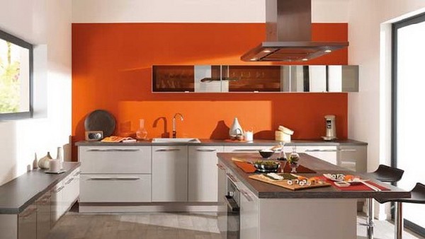 Gorgeous contemporary kitchen in bright orange from Conforama 2012 Kitchen Collection