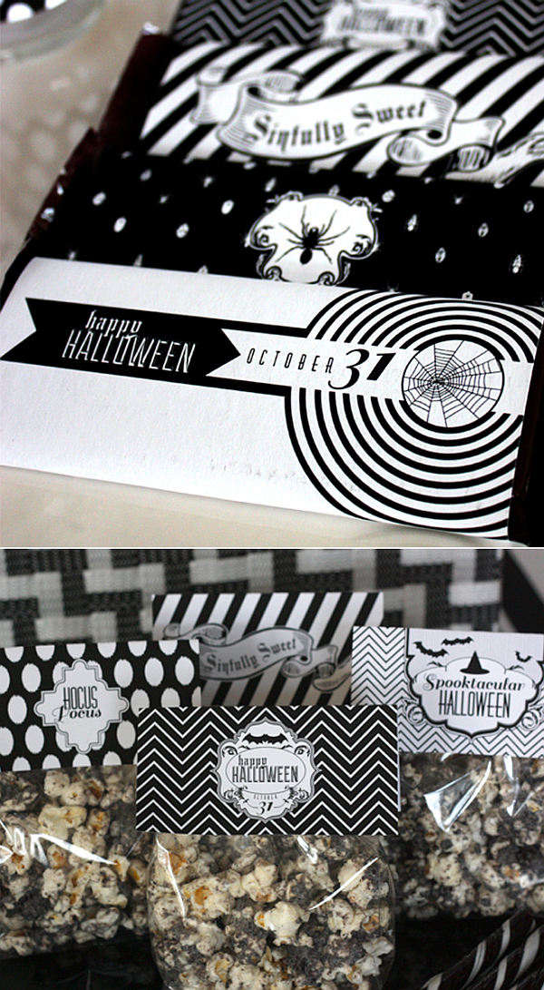 Halloween party decor ideas - black and white treats