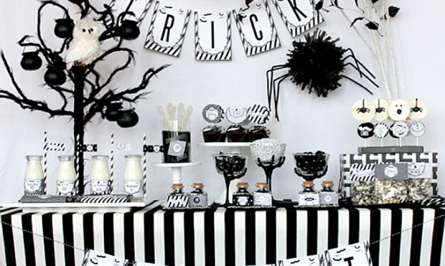 Cheerland black white party decorations halloween birthday decor