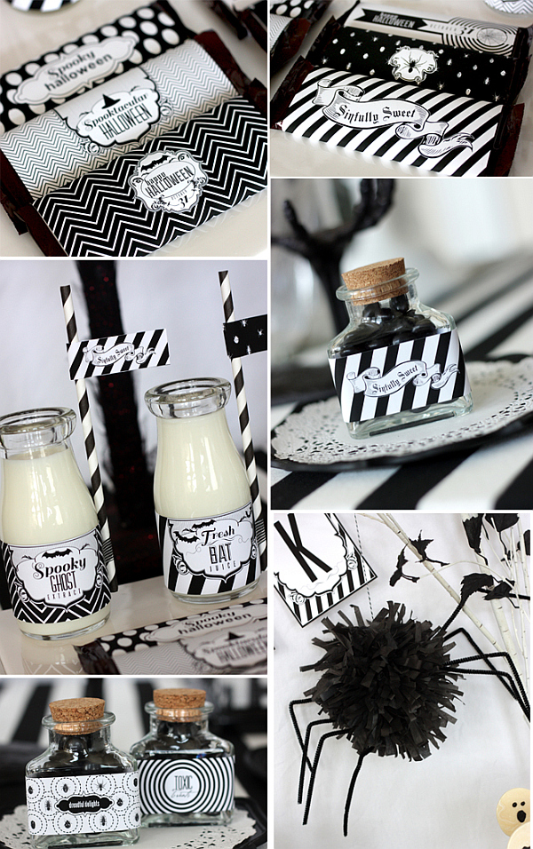 Halloween party ideas - black and white