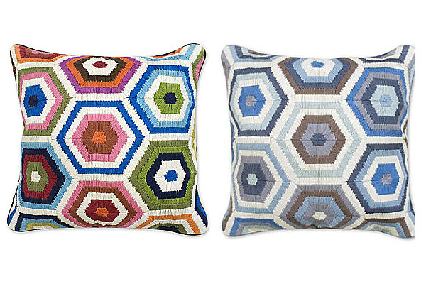 Honeycomb pattern pillows from Jonathan Adler