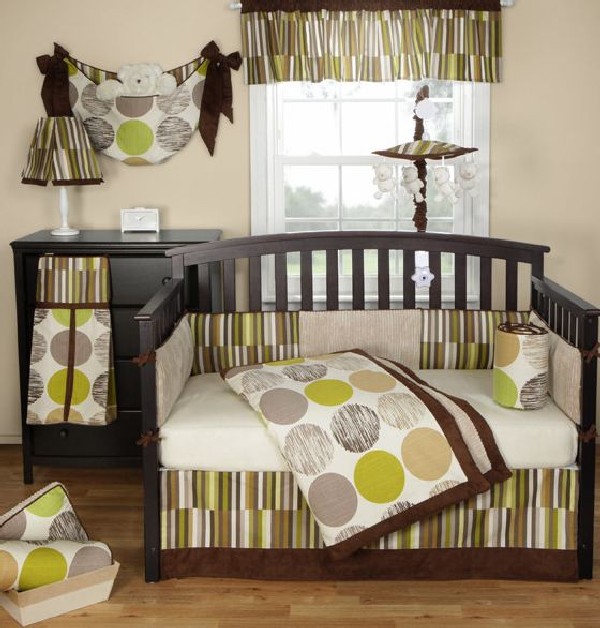 Jazz-baby-bedding-set-in-sophisticated-brown-and-green