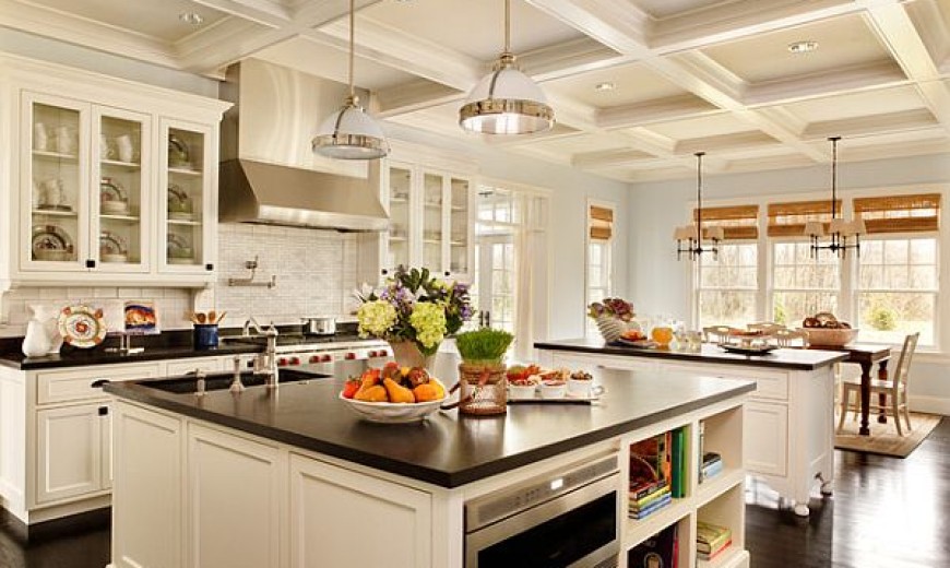 Large Kitchen Remodeling With White Furniture And Dark Flooring 870x520 