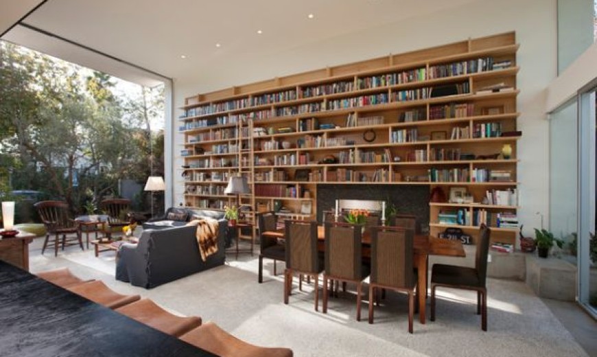 living room library design