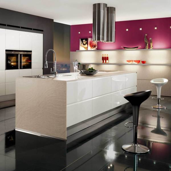 Luxury kitchen decoration ideas with pink accents