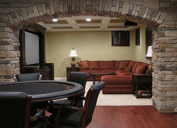 Man cave decor with poker table