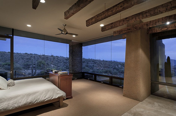 Modern Desert House - bedroom view