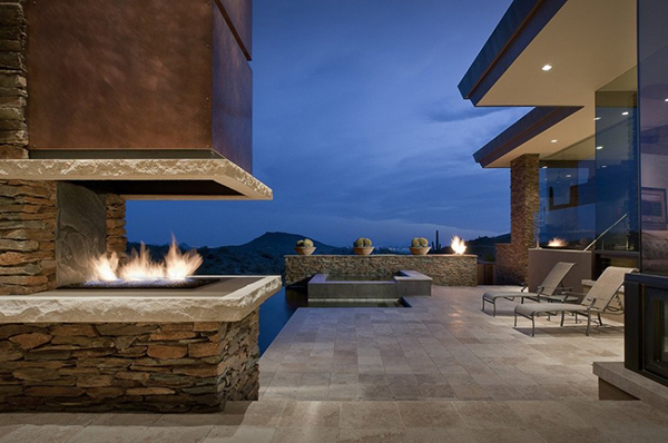 Modern-Desert-House-stoney-outdoor-with-fireplace