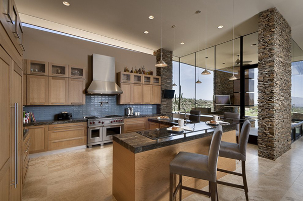 Modern Desert House - traditional kitchen