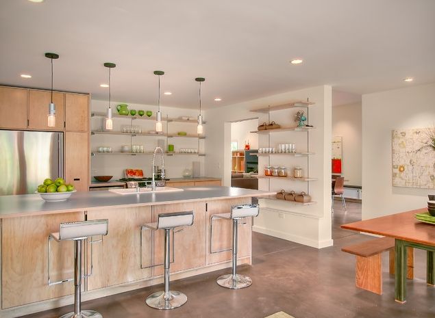 Modern home with kitchen that blends with the living room