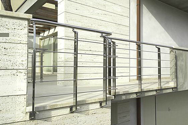 Modern outdoor metal railing