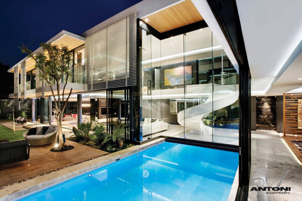 Opulent modern home in Houghton - amazing pool house with plenty of glass