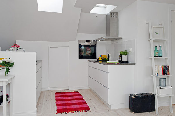 Small-Attic-apartment-white-kitchen-design