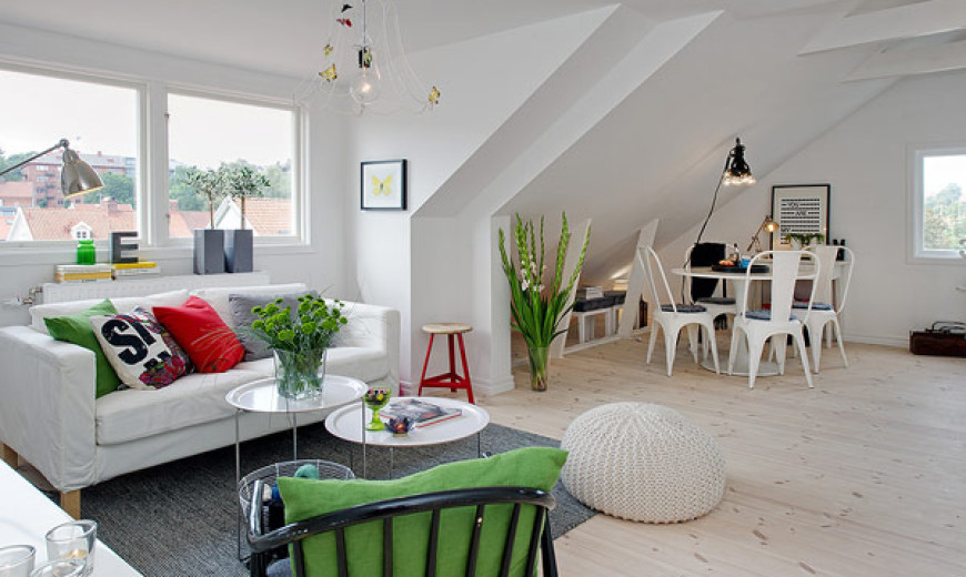 Scandinavian Spacious Attic Apartment Sizzles with Pristine Charm