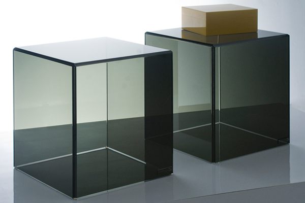 Smoky acrylic end tables