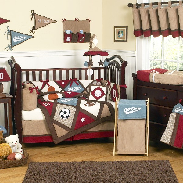 Sports baby bedding to get your dude started young!