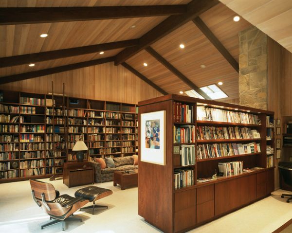 Stand alone wooden shelves at the San Marino Residence