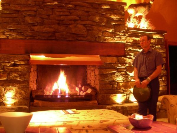 Stone fireplace perfect for a wild theme