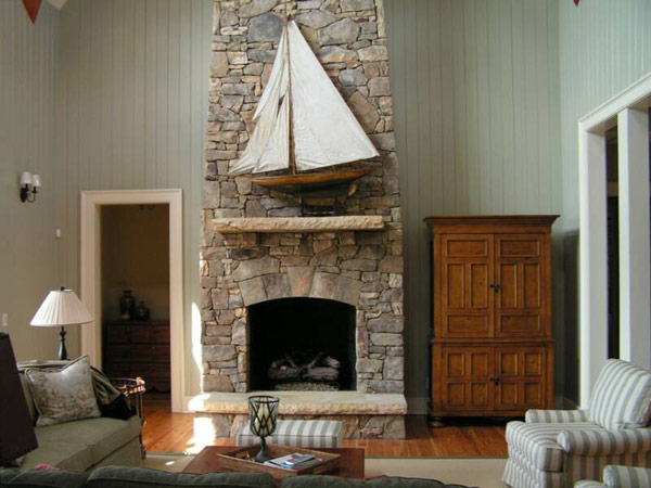 Stone fireplace with Nautical overtones