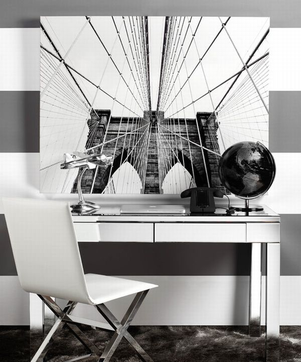 Streamlined modern office space in black and white