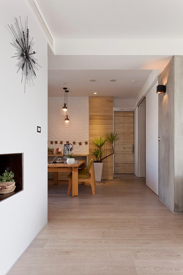 Taiwanese Contemporary Apartment - minimalist office details