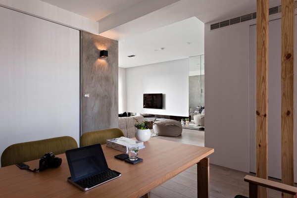 Taiwanese-Contemporary-Apartment-ofice-area