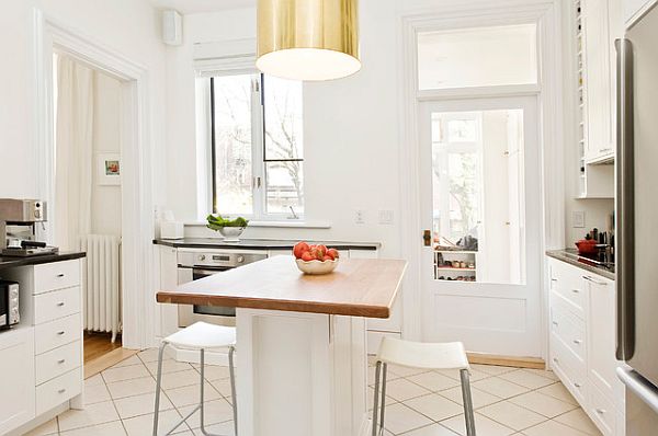 White Scandinavian inspired small kitchen decor