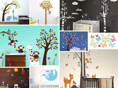 Nursery Wall Decals With Modern Flair Decoist   Beautiful Nursery Room Wall Decals 385x289 